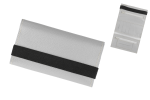 Angelo Feinschnittbeutel Leder grau 16x9cm mit Gummiband